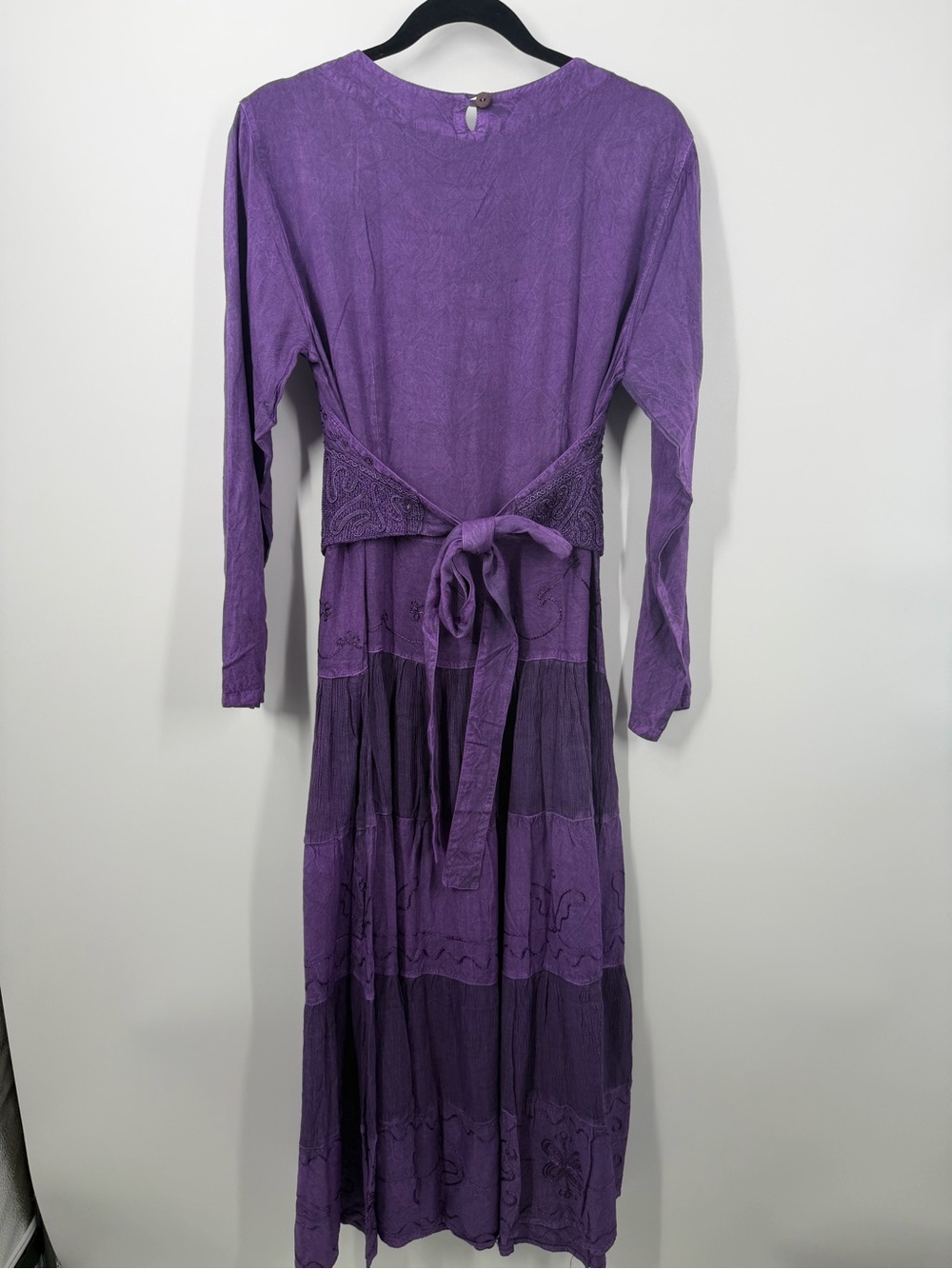 Vintage Whimsy Goth Purple Maxi Long sleeve dress - Picture 11 of 12